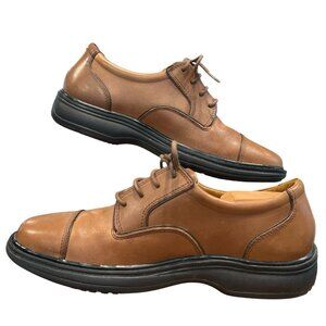 Dr Comfort Captain Brown Leather Cap Toe Derby Comfort Shoes Mens Size 7 M Dress